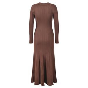 Di lusso di alta qualità <span class=keywords><strong>in</strong></span> oro <span class=keywords><strong>bottoni</strong></span> <span class=keywords><strong>in</strong></span> <span class=keywords><strong>maglia</strong></span> abiti 2025 donna primavera autunno elegante sirena manica lunga Maxi <span class=keywords><strong>abito</strong></span> Vestidos - Product Image 4