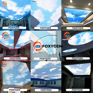 高級屋根装飾ポップ偽天井3D効果ファブリックストレッチ天井フィルムPVC照明ボックスPVC天井ファブリックデザイン - Product Image 4