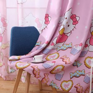 XinLan cartone animato gatto rosa poliestere tende oscuranti ragazze camera da letto bambini casa soggiorno tenda finestra Hotel scuola - Product Image 4