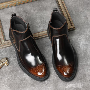 Chaussures Oxford pour hommes britanniques en cuir véritable imperméable, à bout fermé, faites à la main, pour mariage, formelles, décontractées, antidérapantes, avec boucles et sangles - Product Image 5