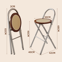 Tabouret de bar pliable commercial, chaise haute pliable, structure en acier robuste, tabouret de bar empilable pour café