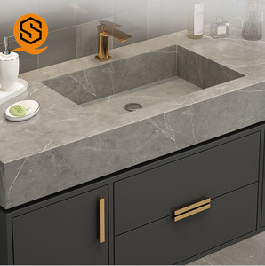 Mobile Bagno Moderno Europeo da Parete in Legno con Doppio Lavabo - Product Image 3