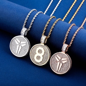 New Double-sided <strong>Medallions</strong> Commemorative Gold Plated Brass Pendant <strong>Necklace</strong> Rope Chain Zircon Men Hip Hop Jewelry Iced Bling - Product Image 3