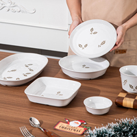 Assiettes, bols et tasses en céramique à thème de Noël avec motifs de feuilles, décoration de la maison, cadeaux de Noël, ensemble de vaisselle en céramique