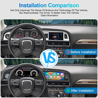 Reproductor Multimedia de Navegación Estéreo para Automóvil con Pantalla LCD Dual de 12.3 Pulgadas para Audi A6 A6L 2005-2011 con Soporte para CarPlay
