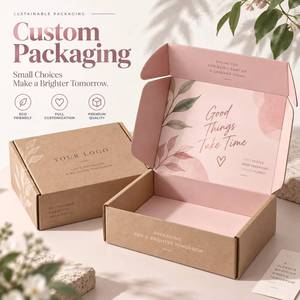 Boîte d'emballage personnalisée avec logo, boîte rigide en carton de luxe avec couvercle et base, pour vêtements, chaussettes, emballage de colis, boîtes d'expédition en papier - Product Image 1