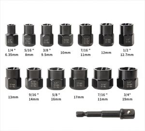 Juego de 14 extractores de tornillos y tuercas de impacto de acero Cr-Mo, para extracción de tornillos rotos, con funda de almacenamiento antirrobo, herramienta profesional - Product Image 4