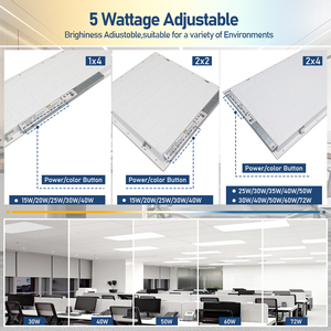 Us Stock DLC UL ETL AC120-277V 50W 5000K 2X2 2x4 Flat Led <b>Light</b> <b>Panels</b> Dimmable 5CCT 5Power Selectable Flush Mount Ceiling - Product Image 2