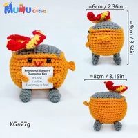 Vente en gros de poupées Amigurumi au crochet faites main personnalisées, motif 'Dumpster Fire', pour le soutien émotionnel, cadeau positif pour la décoration de bureau