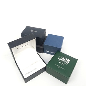 Luxury custom logo ring white cardboard paper box with ribbon