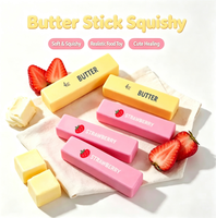 Bâton de beurre de fraise de 14 cm en mousse PU souple, jouet anti-stress pour filles et garçons