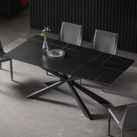 Meubles de salle à manger italiens modernes, table à manger extensible en pierre frittée, 8 chaises, design extensible pour la maison, l'hôtel, l'entrepôt