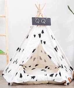 Gran oferta, cama Rectangular para gatos, cueva, tipi suave, cálido y cómodo para mascotas, cojín de alta calidad, postes de pino, diseño de moda plegable - Product Image 5