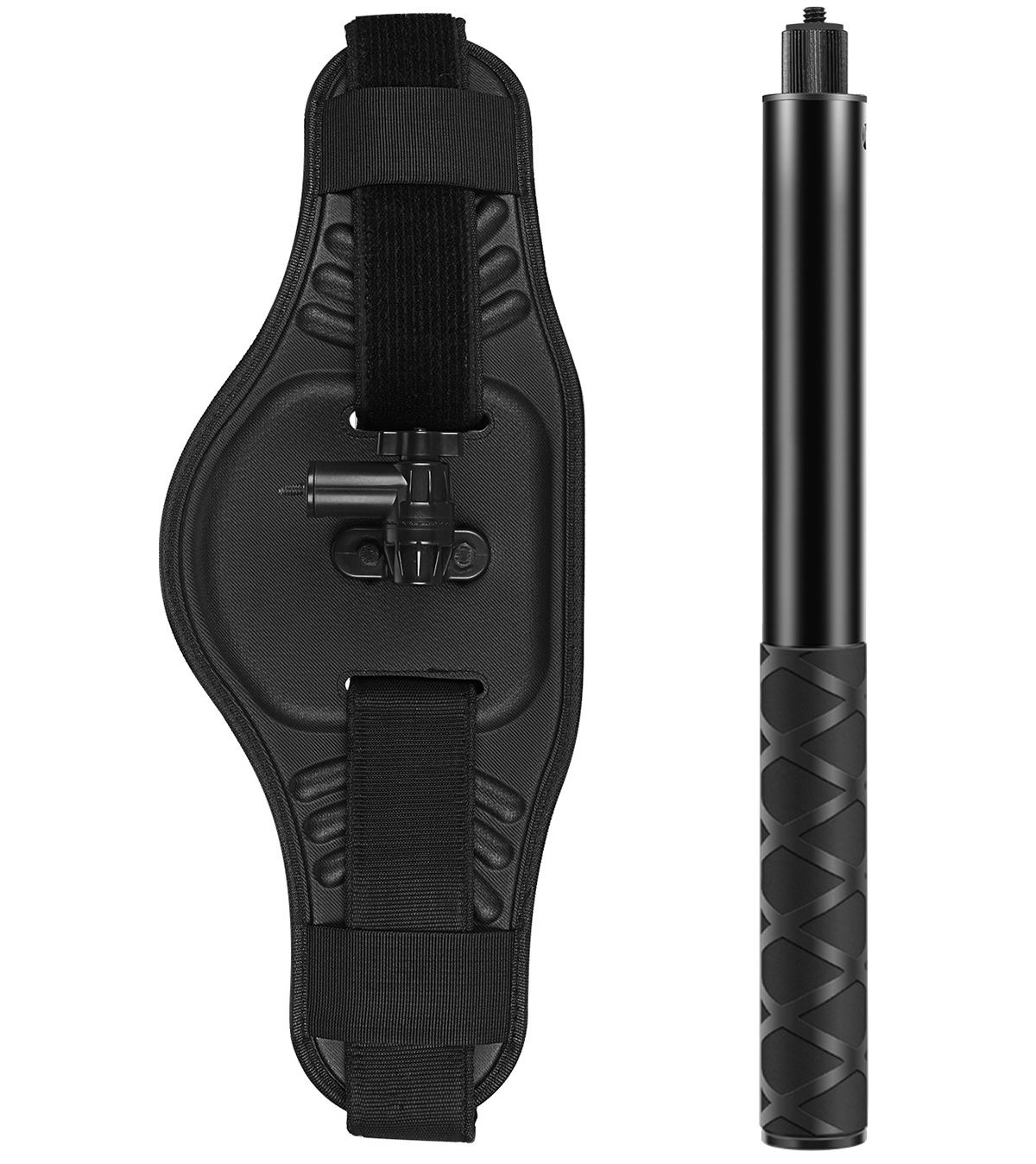 Correa para la cintura + Palo selfie de 1.1m (negro)