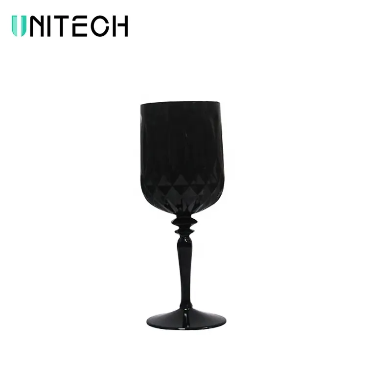 Luxury Colored Black Polycarbonate Water Goblet Cup Acrylic Champagne Glasses Wine Glass Plastic Crystal Champagne Flutes