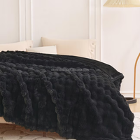 Couverture en fausse fourrure douillette pour canapé, couverture en peluche rayée confortable et chaude pour canapé, chambre à coucher, salon, 50 * 60 pouces