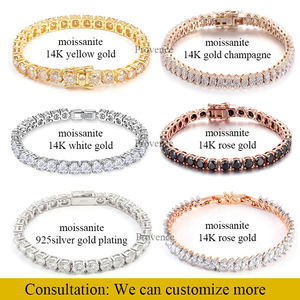 Kalung dan gelang tennis moissanite 925 Sterling Silver lapis emas 18k, ukuran 2 3 4 5 6mm, perhiasan halus D VVS Dianomd untuk wanita - Product Image 4