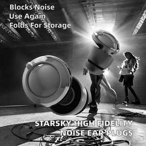 Bouchons d'oreilles en silicone Starsky haute fidélité, réutilisables, pliables, de type à bride, réglables, pour la protection auditive et l'atténuation du <span class=keywords><strong>bruit</strong></span> - Product Image 2