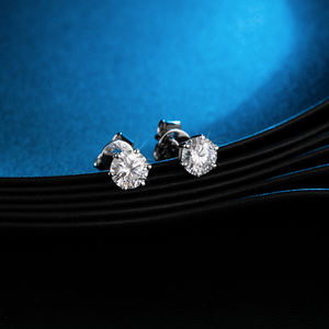 Boucles d'oreilles en argent sterling plaqué or avec moissanite pour femmes - Product Image 6