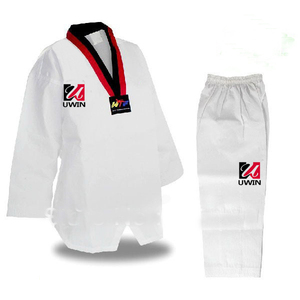 Uniforme de Taekwondo con Cuello Rojo y Negro, Transpirable y Cómodo, para Niños y Adultos, Logotipo Personalizado, Venta al Por Mayor de Fábrica - Product Image 2