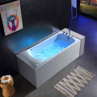 Baignoire Spa Moderne en Acrylique avec Hydromassage Intelligent, Haut-parleurs Bluetooth, Système de Température Constante, Bulles, pour 6 Personnes, Idéale Villa