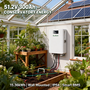 Baterai Lithium 51.2V 48V 300Ah 15kWh untuk Sistem Tenaga Surya, Terpasang di Dinding dengan Roda - Product Image 3