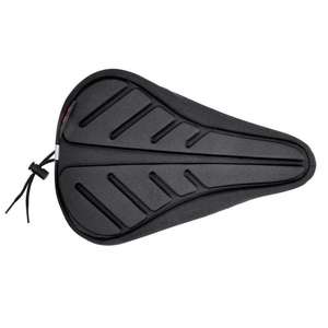 Funda de sillín de bicicleta de silicona negra con acolchado de gel para una conducción cómoda, uso unisex para adultos - Product Image 1
