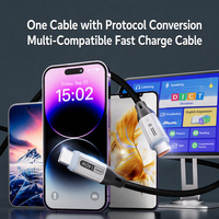 Câble USB C 140W PPS à charge rapide, Type C vers Type C, 1,8 m, multi-protocoles, cordon tressé en nylon, super charge pour ordinateur portable et téléphone