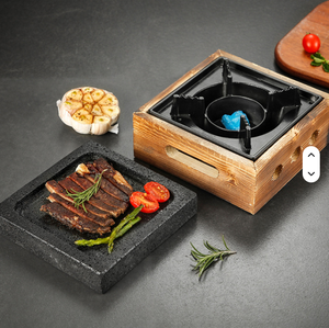 <span class=keywords><strong>Pietra</strong></span> <span class=keywords><strong>per</strong></span> Cucinare Bistecche in Lava, Griglia Quadrata con Fornello ad Alcool Portatile <span class=keywords><strong>per</strong></span> Set da Cucina all'Aperto - Product Image 5