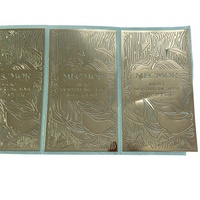 Autocollant métallique électroformé en nickel pour flacon de parfum personnalisé, facile à installer, pour une plaque signalétique texturée en métal haut de gamme