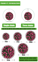 Haute simulation antia-UV en plastique plante suspendue vert boule de gazon artificiel décor pour intérieur extérieur maison et hôtel