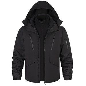 Outdoor Windproof Hooded 3-In-1 <b>Down</b>-Filled Jacket Men Workwear - Product Image 2