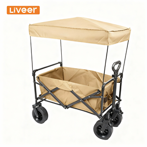 עגלת קמפינג מתקפלת ניידת מבית Liveer Factory, עגלת קמפינג חזקה עם גגון נשלף לפיקניק וקמפינג, מוצר מבוקש. - Product Image 1