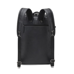 Men's PU Leather <b>Backpack</b> Large Capacity 17 Inch Laptop Bag Business Travel Solid Color Black Coffee <b>Brown</b> - Product Image 2
