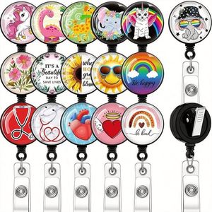 Promotional Items Office Product Supplies Plastic Custom logo Retractable Pull Badge Peels Card Holder Scrollers - Product Image 1