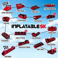 Parcours d'obstacles gonflable pour course 5K, aventure avec plusieurs combinaisons de jeux de rebond, imperméable, ignifuge, capacité supérieure à 100 personnes