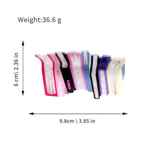 Moda colorida acrílico pinza para el cabello tamaño grande 10 cm libro creativo forma pinza para el cabello logotipo personalizado venta al por mayor pinza para el cabello de alta calidad - Product Image 4