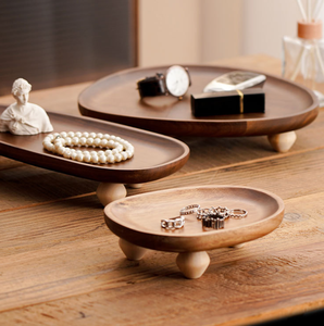Étagères créatives en bois d'acacia plateaux irréguliers décoration de la maison stockage restaurant sushi présentoir fruits et snack supports de stockage - Product Image 4