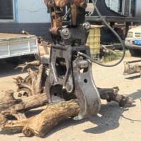Cisaille et fendeuse hydrauliques forestières pour excavatrice, grappin fendeur de bois pour défrichement et fendage du bois