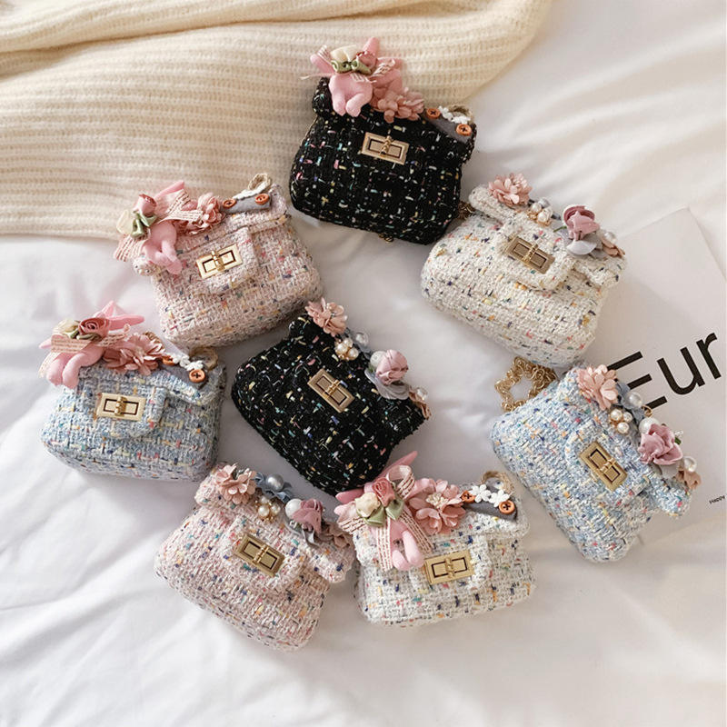 Mini Purse for Baby Girl Cute Tweed Purses for Kids