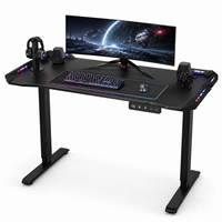Bureau de jeu ergonomique personnalisable en bois massif et acier avec réglage électrique de la hauteur et contrôle de la mémoire pour chambres et salles de jeux
