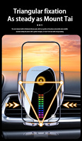 Soporte de Carga Inalámbrico para Auto con Sujeción Automática Inteligente, Luz Ambiental LED con Ritmo Musical y Sensor Inteligente Motorizado