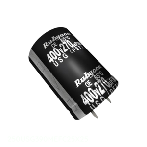 ตัวแทนจำหน่ายอย่างเป็นทางการ ตัวเก็บประจุแบบ Through Hole CAP ALUM 390UF 20% 250V SNAP TH รุ่น 390 uF 250USG390MEFC25X25 - Product Image 1