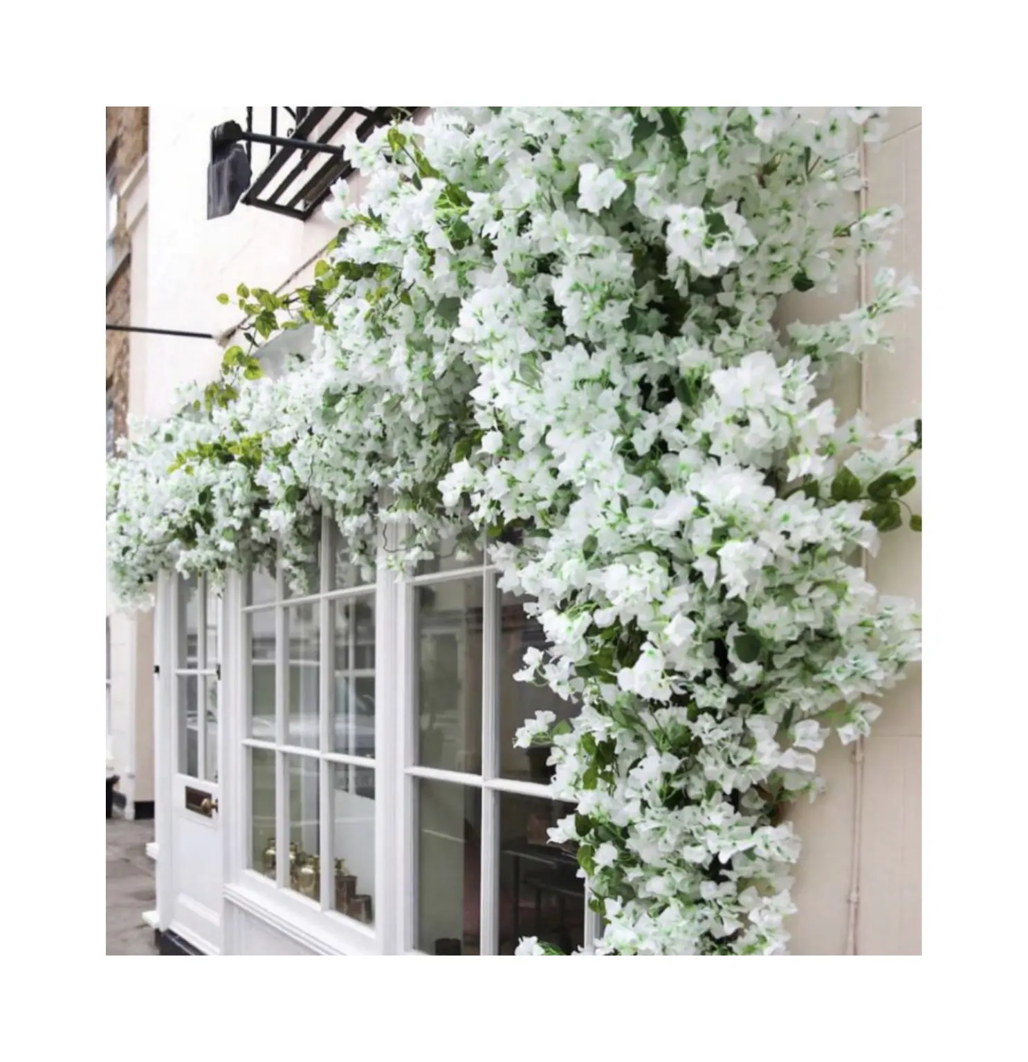 RG-679 bianco artificiale bouganville fiori artificiali di seta triangolo prugna fiore per negozio decorazione della parete