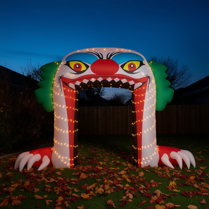 Arco Inflable Gigante de Payaso para Halloween, Decoración Exterior con Luces LED, 8.9 Pies, Decoración Navideña para Jardín y Patio Delantero - Product Image 2