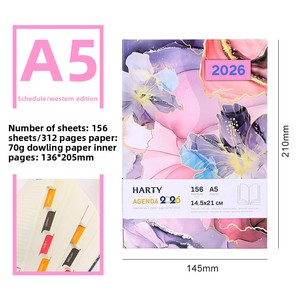 Cá nhân logo Tây Ban Nha lịch trình cuốn sách A5 bìa cứng kỷ lục cuốn sách hàng ngày một trang kế hoạch - Product Image 6