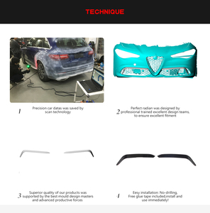 Canard anteriori in fibra di carbonio pura per paraurti <span class=keywords><strong>Alfa</strong></span> <span class=keywords><strong>Romeo</strong></span> Giulia Sport Sedan 4 porte 2016-2020 - Product Image 6
