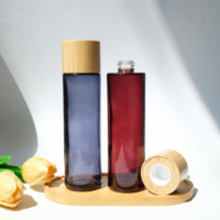 Bouteille en verre de 120 ml pour huiles essentielles, émulsions et liquides, couleur personnalisée, avec couvercle en bois, idéale pour les voyages