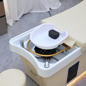 Precio al por mayor salón de belleza <span class=keywords><strong>champú</strong></span> cama lavabo reclinable LED Calvo Spa masajeador tailandés cama cabeza Spa - Product Image 6