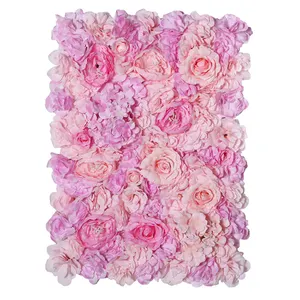 Großhandel Hersteller Silk Künstliche rose pfingstrose dahlie Hortensien Hochzeit Bühne Dekoration Blume Wand Hintergrund
